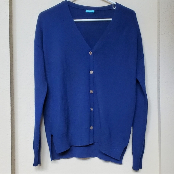 J. McLaughlin Sweaters - J. McLaughlin Blue 100% Cashmere Cardigan Sweater. Size 8